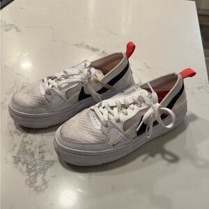 Nike White Sneakers with Black and Pink Details